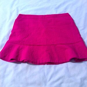 Zara Trafaluc Collection Floral Embossed Zipper Front Ruffle Mini Skirt NWT